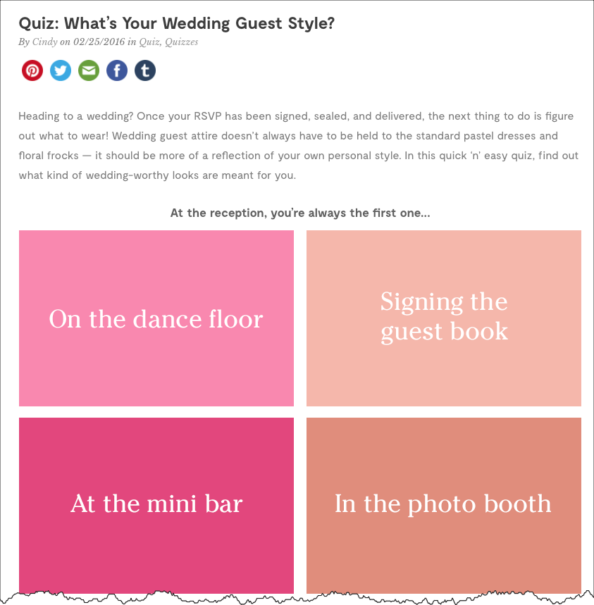 Modcloth Wedding Quiz