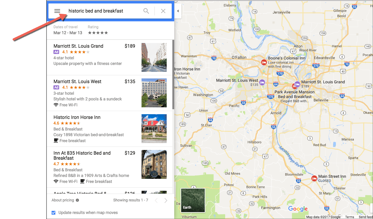 Google Map Search Example
