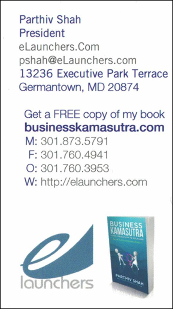 Parthiv Shah Business Card