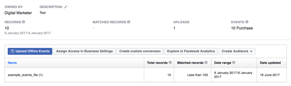 Facebook Offline Events