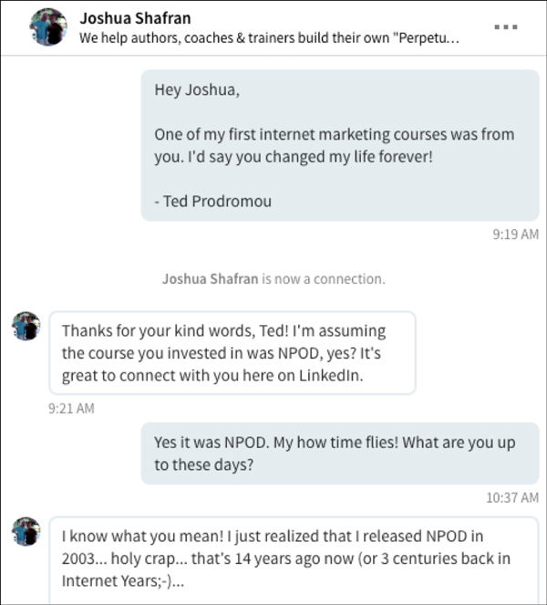 LinkedIn conversation