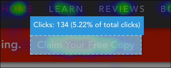 "Claim Your Free Copy" persistent bar CTA heatmap