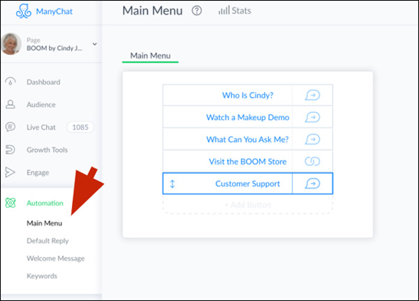 Click on “Automation” and “Main Menu.”