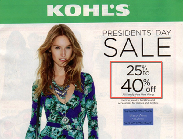 Kohl's offering a 40% discount for President's Day