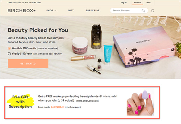 Birchbox offers a free beauty tool when you sign up for their subscription service