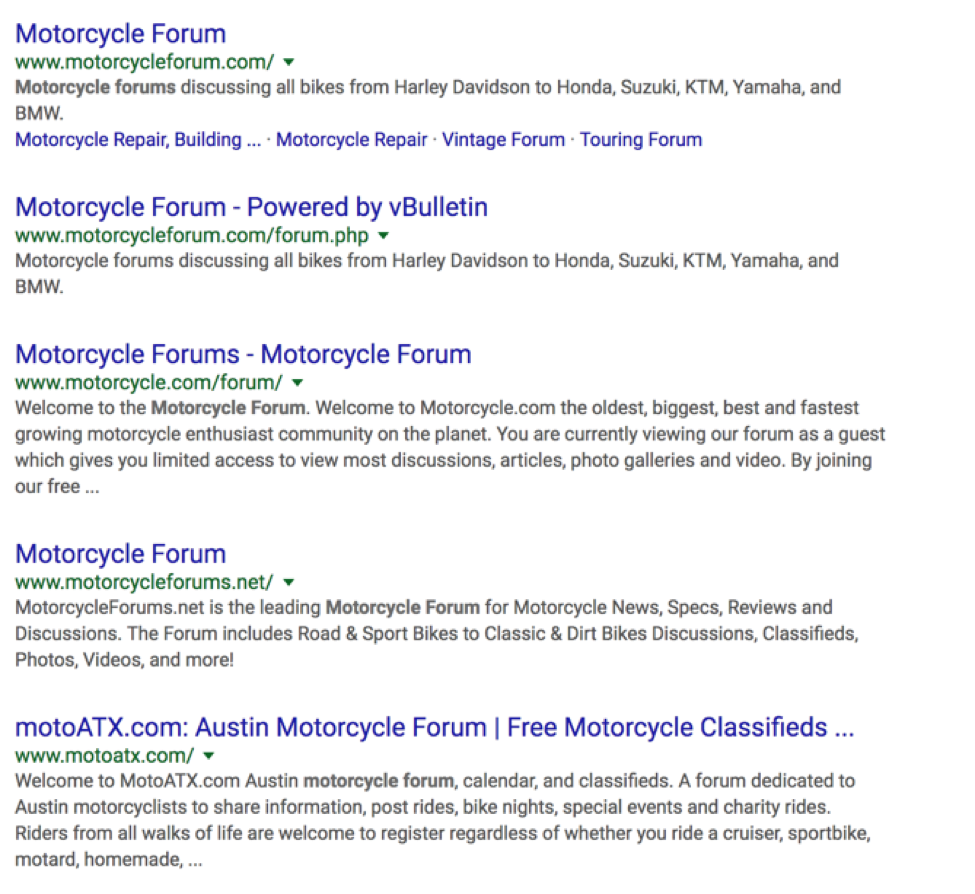 Motorcycle forums