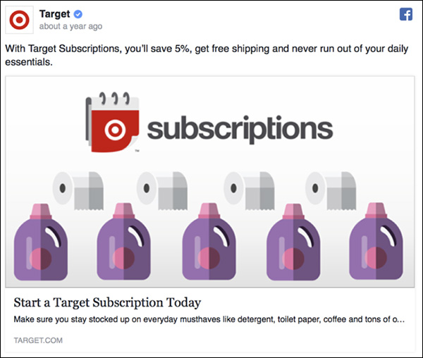 Facebook ad from Target