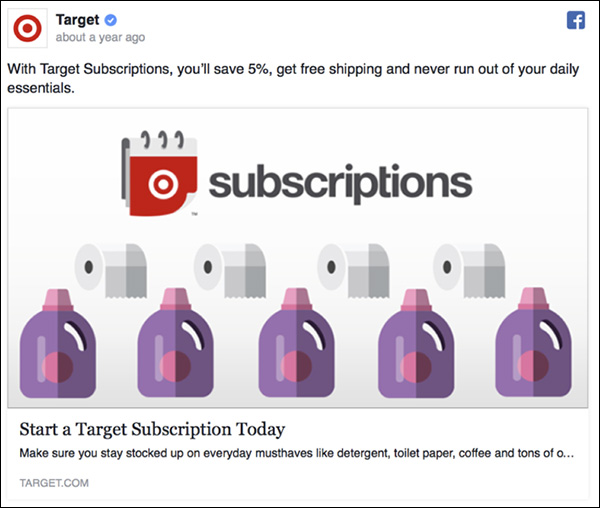 Facebook-Anzeige von Target