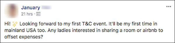 A Traffic & Conversion Summit attendee looking to see if other attendees would be interested in splitting a room to offset costs