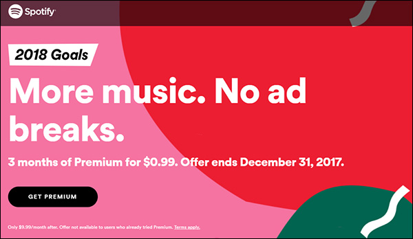 Trial offer for Spotify