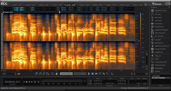 An example of a file cleaned up using Izotope RX. This is the “before” image