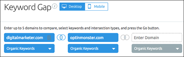 Keyword Gap in SRMRush