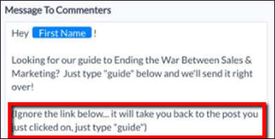 welcome message
