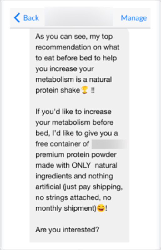 comment to messenger example