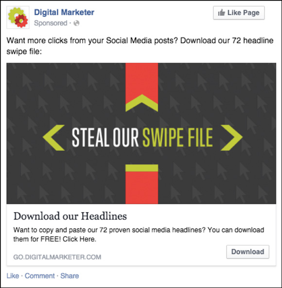 Ultimate Social Media Swipe File Facebook ad from 2014