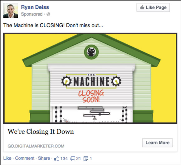 Facebook Retargeting Ad to a High-Dollar Product