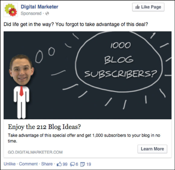 Facebook Retargeting Ad to a Low-Dollar Product
