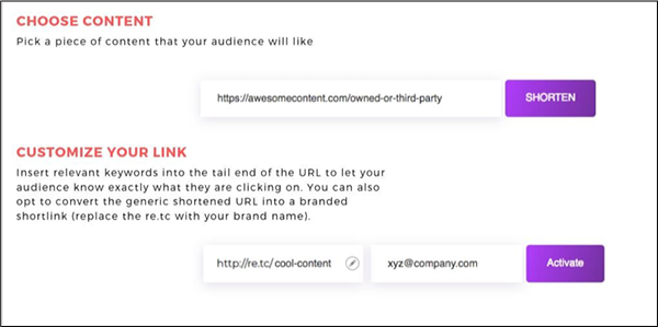 shortening your link with link retargeting