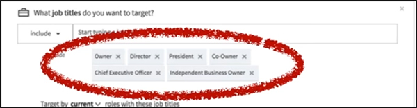targeting job titles to narrow the audience