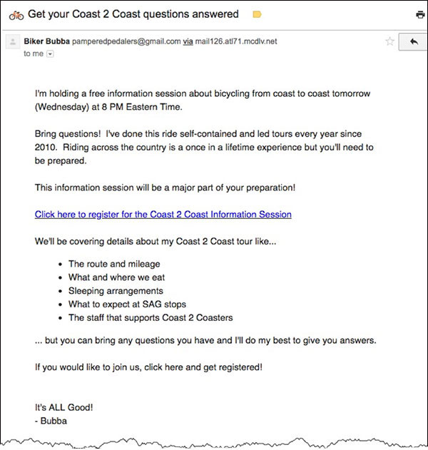 Coast 2 Coast questions answered email