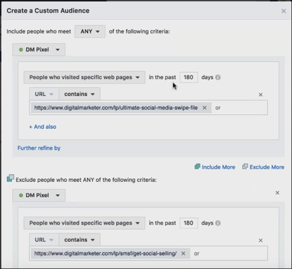 changing the date range for the audience