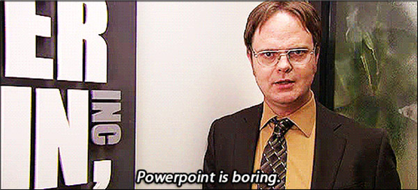 PowerPoint tip meme with Dwight