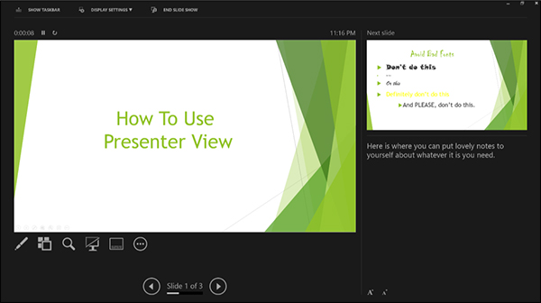 Powerpoint tip on using presenter mode