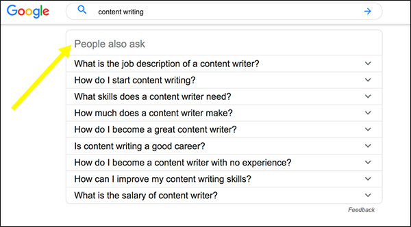 Showing the People Also Ask dropdown on Google