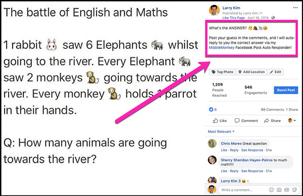 Showing engagement on a comment guard enabled post