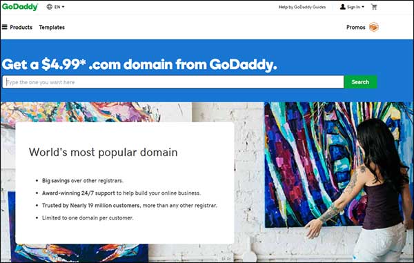 GoDaddy domain offer for $5
