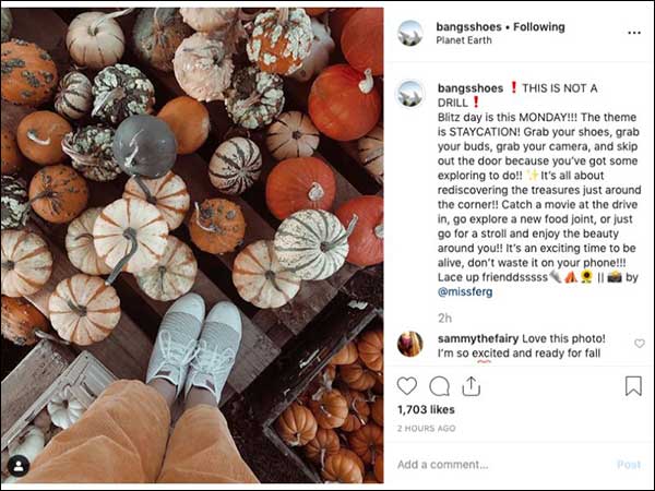 Bangs created an "Instagrammable" moment to help increase their story engagement