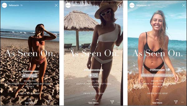 Reshared content on the fellaswim Instagram Story increases engagement