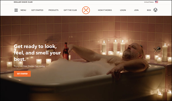 Dollar Shave Club landing page