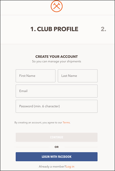 Dollar Shave Club landing page form