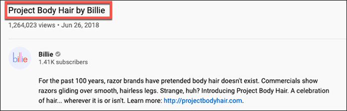 Project Body Hair by Billie video description