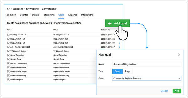 How to add a goal to re-engage website users