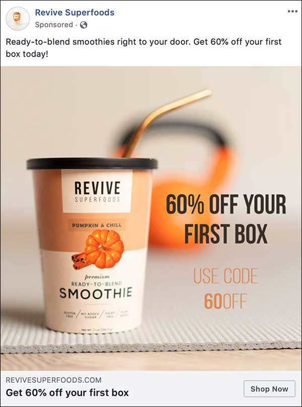 Revive Facebook ad