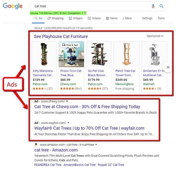 Cat tree Google search results