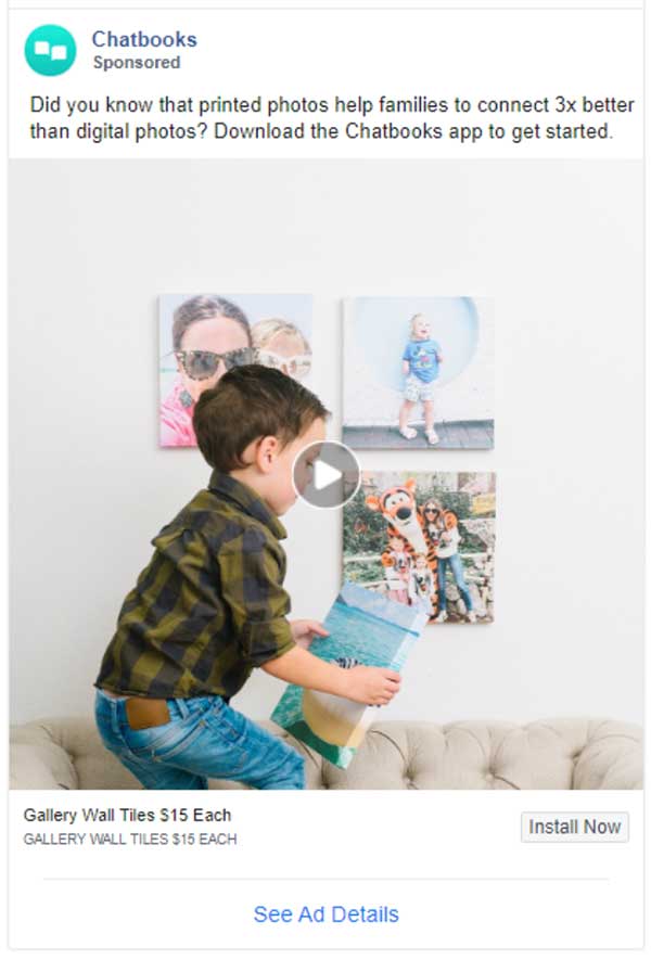 Chatbook display hooks: Did you know that printed photos help families connect 3x better than digital photos?