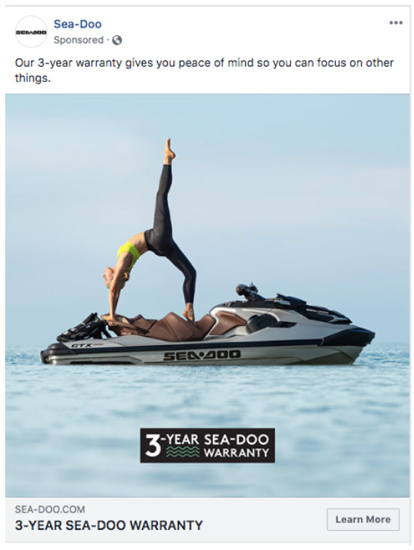 Sea-Doo Facebook ad