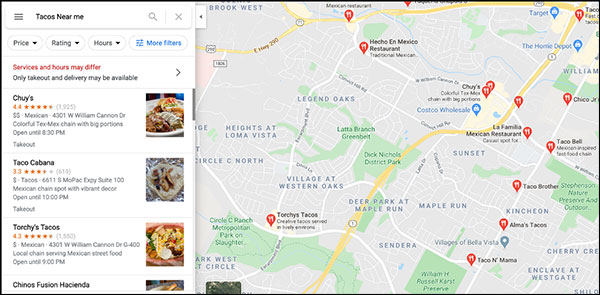 seo google maps results