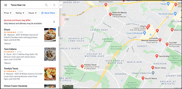 SEO Google Maps results