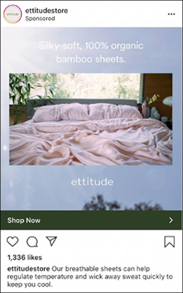 Instagram ad sample Ettitude 