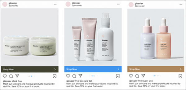 Instagram ad example Glossier