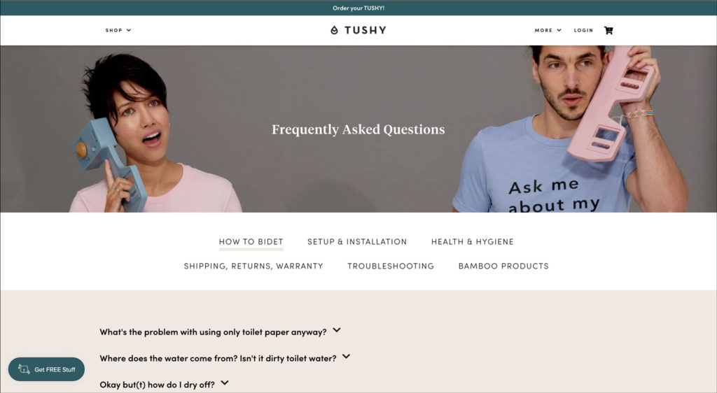 Tushy FAQ Page