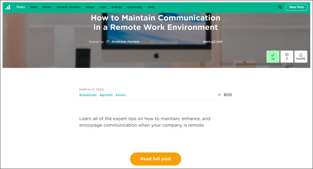 Blog article on How to maintain communication in a remote work environment