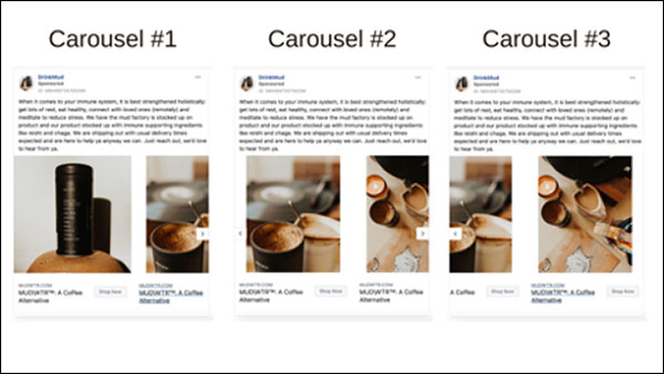 Example of a carousel ad from DrinkMud