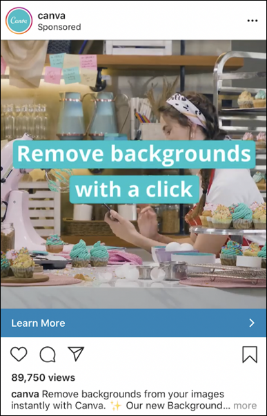 an ad for a canva tool that lets you change out the background image, which would be very helpful for holiday marketing