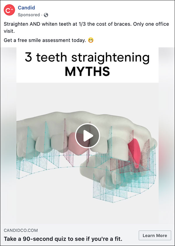 Candid Facebook ad