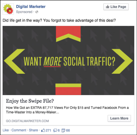 Facebook Retargeting Ad to a&nbsp;Low-Dollar Product
